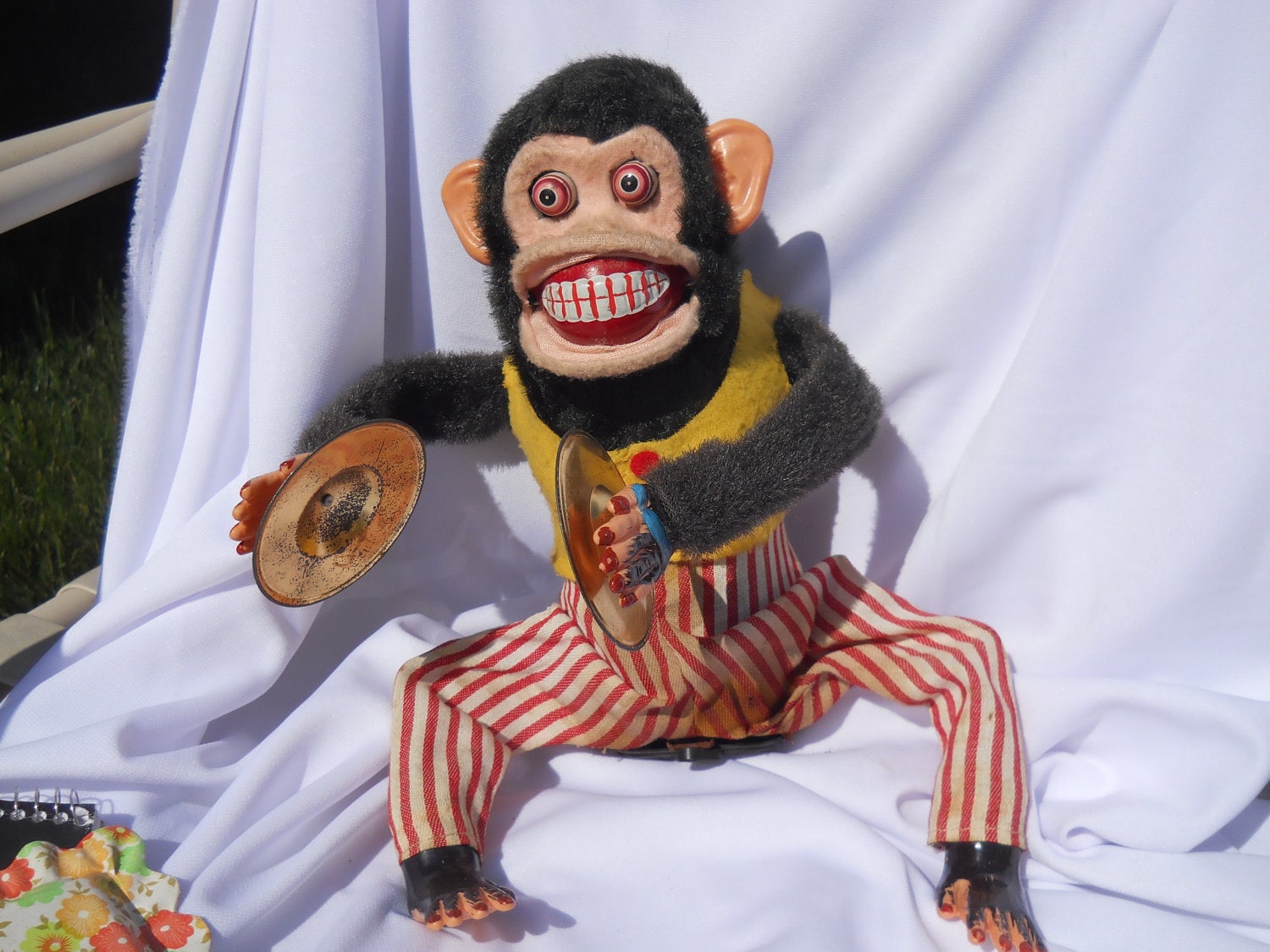 Vintage Monkey with cymbals 1960's Jolly Chimp with