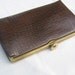 Ande Rich Chocolate Brown Vegan Faux Reptile/Croc Clutch Pocketbook Purse