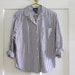 Blue and White Contrast Block Stripe Pocket Shirt