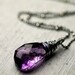 Large Moss Amethyst Nugget on Oxidized Sterling Silver