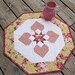 Tres Chic 19 inch rose and yellow quilted table centerpiece