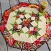 Funky Flowers 26 inch quilted table centerpiece in lime, black, orange and red