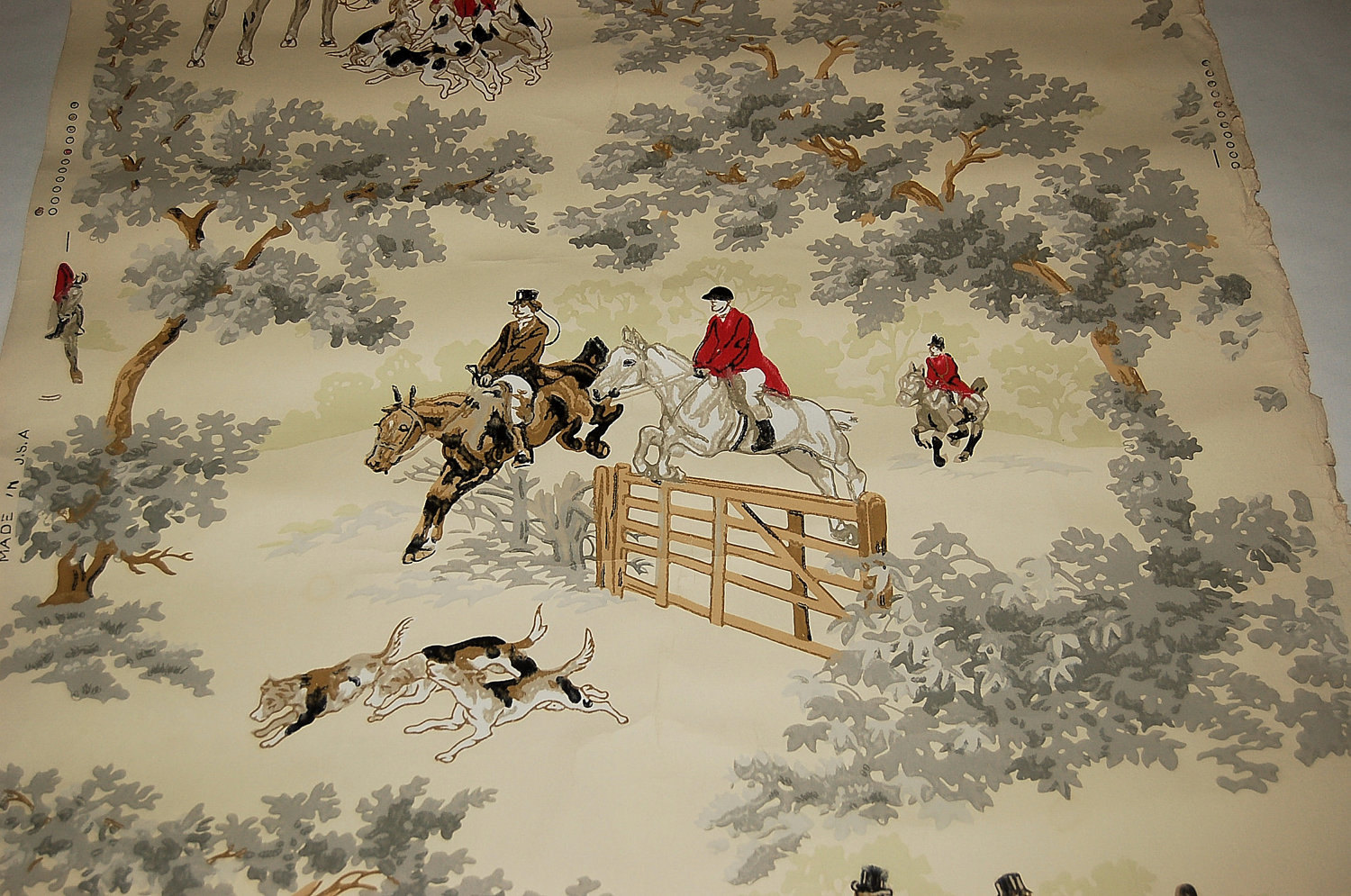 Antique Fox Hunting scene Wallpaper  Thomas Strahan 6652