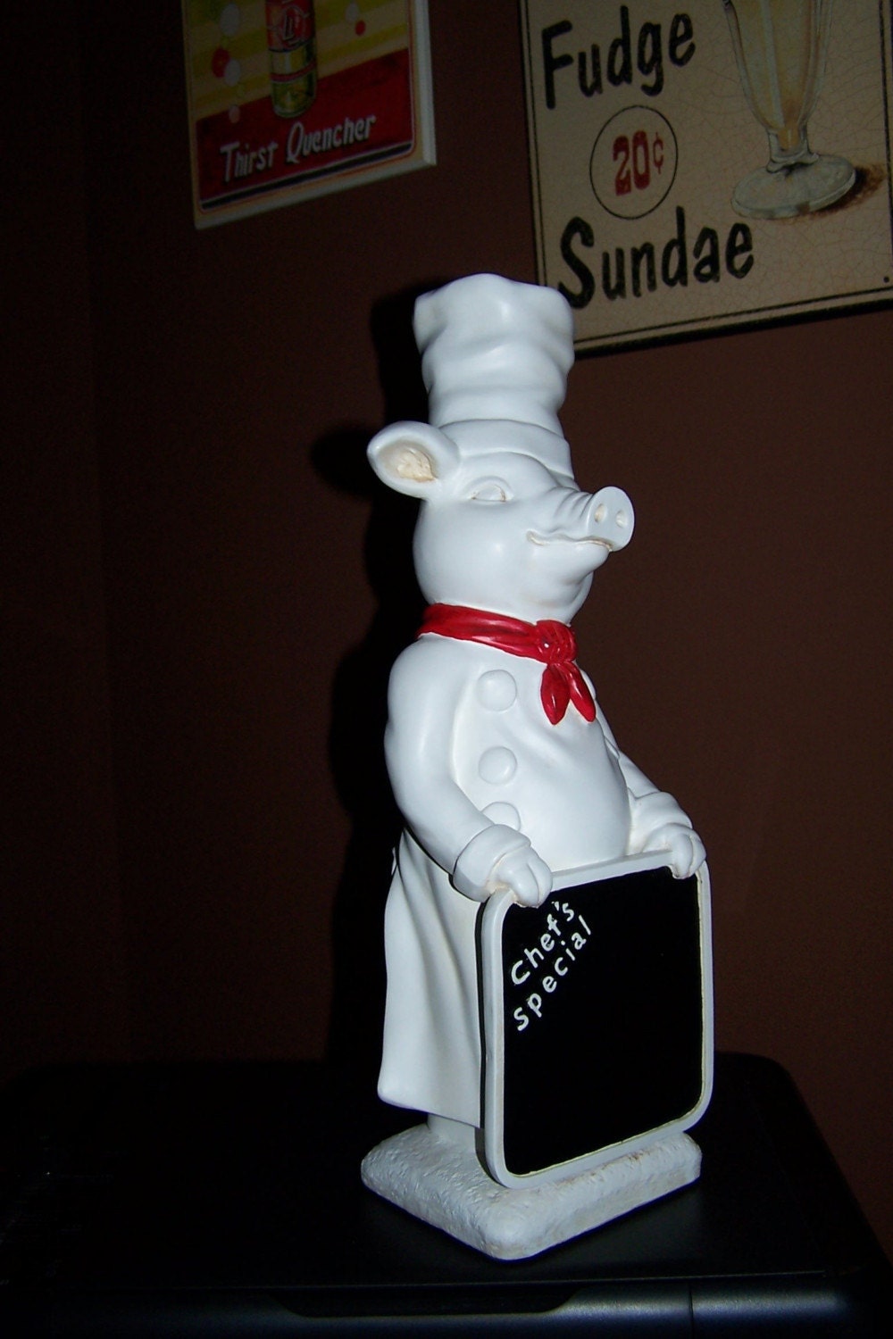 Large Pig Chef Statue Great Catering Display 16.5 Inches Tall