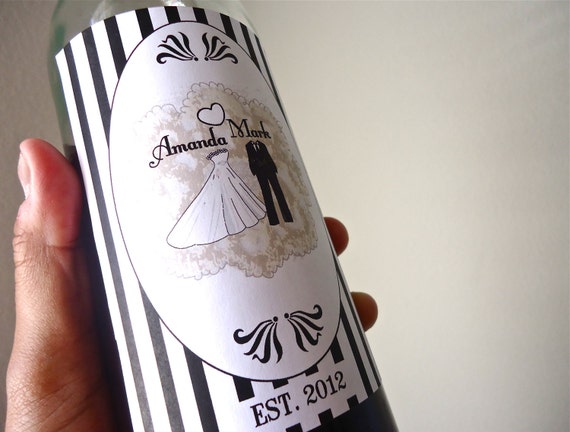 items similar to personalized wine labels vintage wedding print at