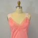 HOLIDAY SALE Vintage Slip Coral Pink / sheer lace / L XL