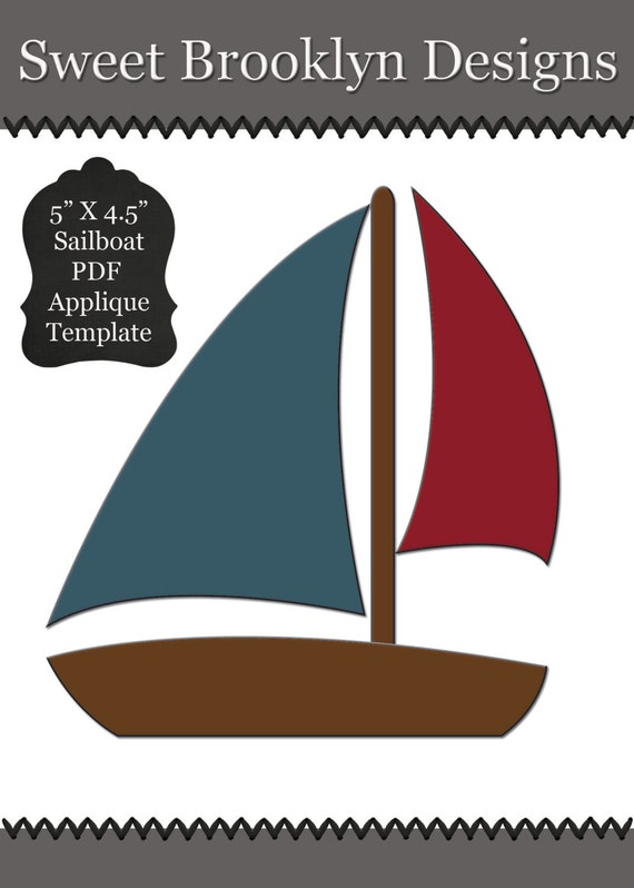 Sailboat Applique Pattern PDF Template