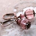 Romantic Elegant Earrings / Earthy Rustic Earrings / Boho Gypsy Earrings / Cherry Quartz Earrings / Pink Earrings