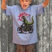 Godzilla Motorcycle Children's funny crazy vintage inspired retro monster blue t-shirt in s, m, l, xl