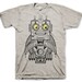 Robot Owl Men's Funny Heather Gray T-shirt in S, M, L, XL