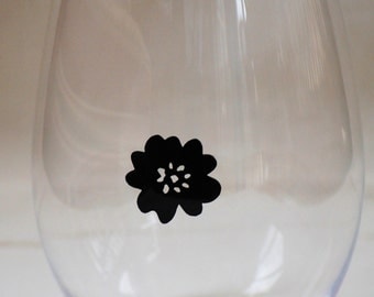 Glass Tatz - Poppy (wine glass clings)