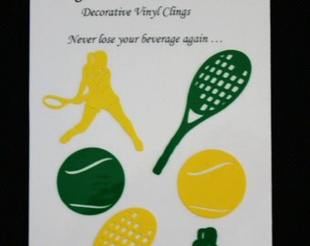Glass Tatz - Tennis (drink marker, vinyl cling)