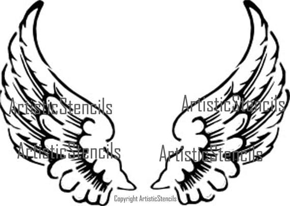 Angel Wings Stencil 5x7
