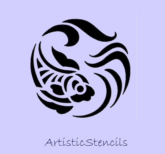 Art Deco Fish Stencil 10x10 No 1-548