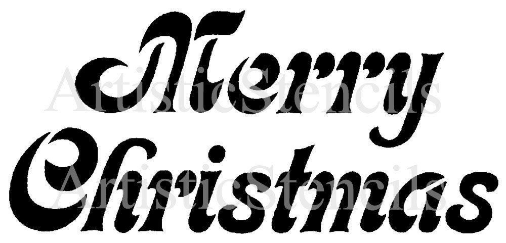 Merry Christmas Stencils Stencil merry christmas 10x4