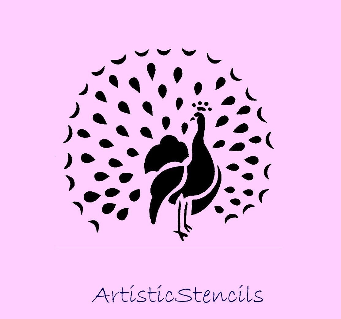 Peacock Stencil 10 x 11 No 1552