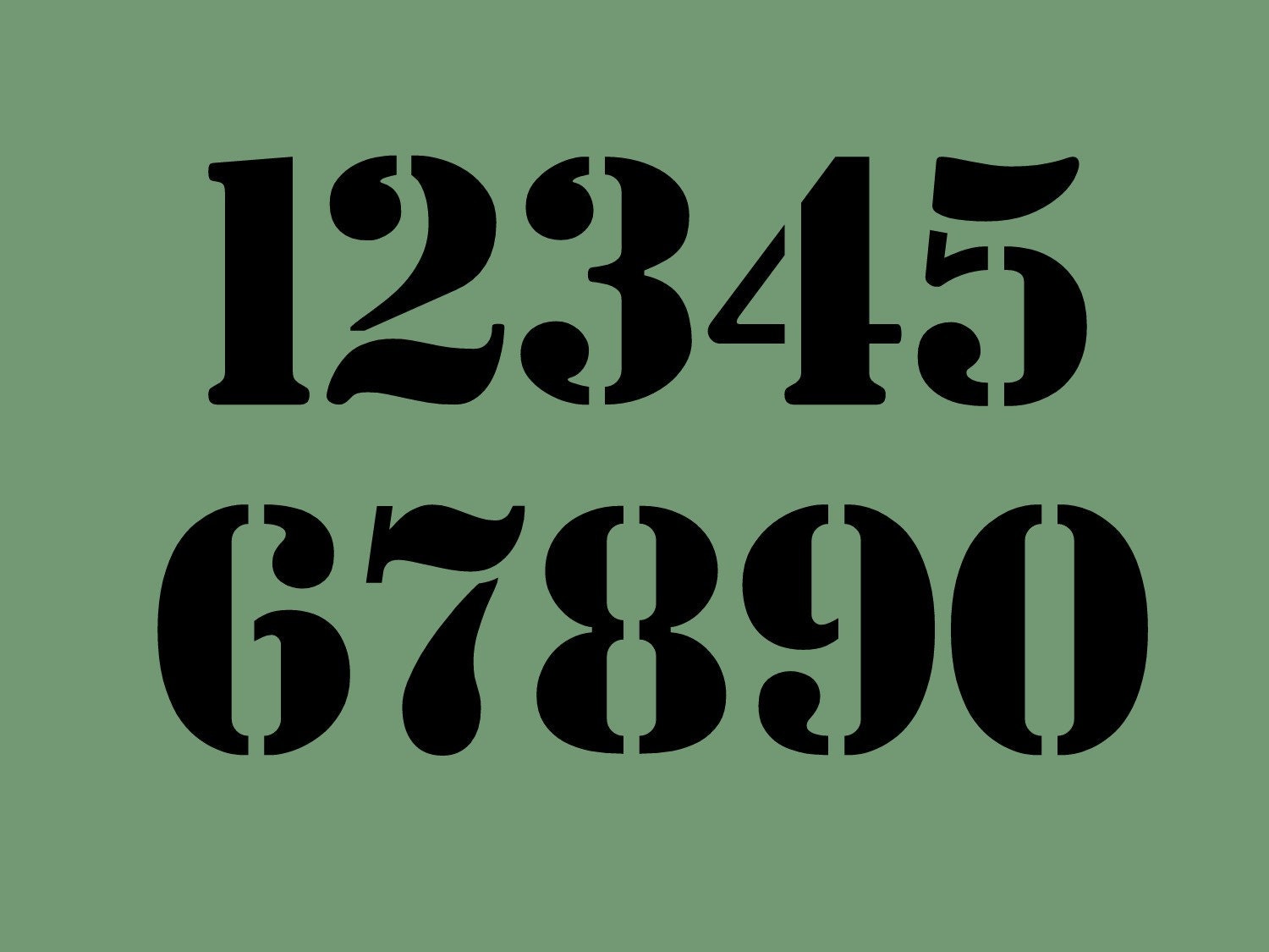 Items Similar To STENCIL 1 5 Inch Chunky Bold Numbers Set On Etsy