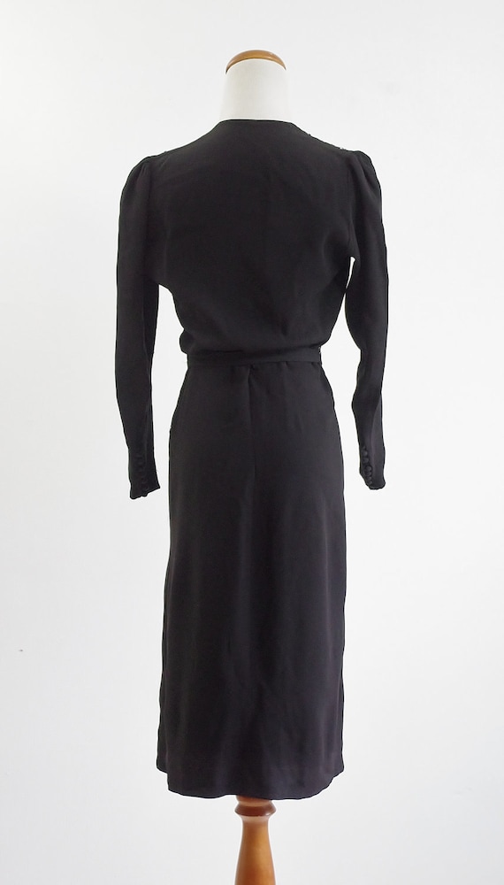 40s Dress Black Beaded Dress 1940s Evening Dress XS