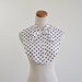 Vintage Dickey Collar -- Polka Dots Navy Blue & White -- Ascot Tie Bow -- One Size