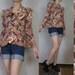 R E S E R V E D Vintage 70s Floral CALICO Corduroy PATCHWORK PUFF Sleeve Blazer Jacket Small s/m Medium
