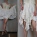 Vintage 80s White Cotton GAUZE EMBROIDERED Butterflies Eyelet HANKY Hem Pixie Fairy Festival Skirt w/ Drawstring Waist Small Medium Large
