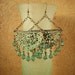 Gypsy Cowgirl Brass Filigree Earrings with a Virdigris Finish and Czech Crystal