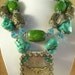 Cowgirl Necklace Set - Chunky Howlite Turquoise Nuggets with a Texas Longhorn Concho Pendant