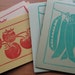handprinted garden veggie notecards