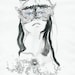 Original Watercolour Fashion Illustration, Black and white fashion illustration - Cat