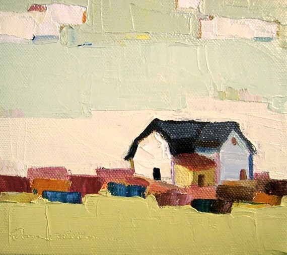 Patchwork 6 x 8 Original Oil Painting on Canvas