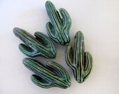 10 Raku Cactus Beads