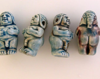4 Raku Father Nature Beads
