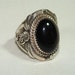 Nice Bold NAVAJO Vintage Size 9 RING with ONYX and Sterling Silver