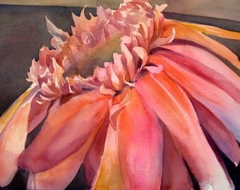 Gerbera - Floral Watercolor original painting by SriWatercolors - 22 x 30 in