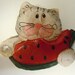 Painted Resin Cat Brooch