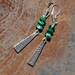 Green Earrings, Celtic Earrings, Silver Earrings, Green Malachite Earrings, Natural Stone Earrings, Handmade Earrings