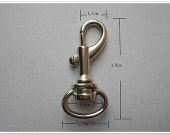 15pcs 3.8cm x 1.7cm (1/2" inside) alloy Bolt Snap / swivel hooks / swivel clasp / lobster claws Nickel purse making hardware