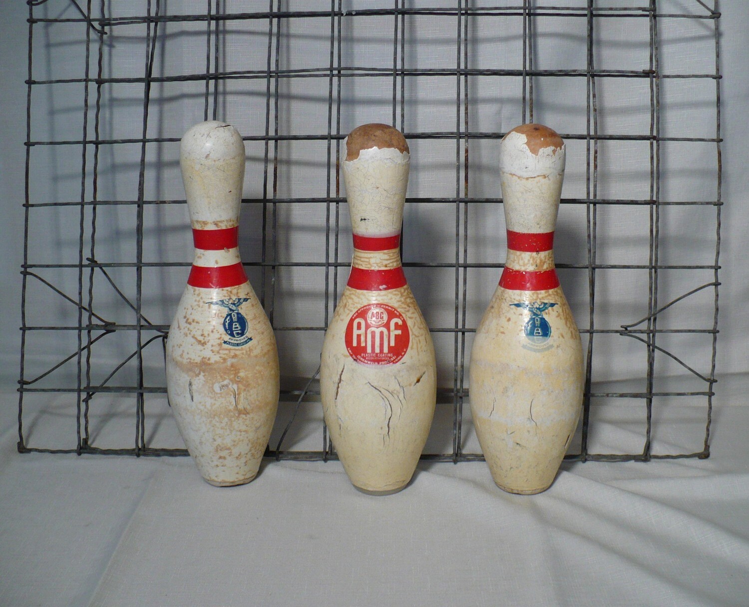 Vintage A M F Bowling Pins set of 3