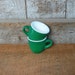 Silly SALE. Vintage Milk Glass Espresso Cup. Green. Set of Two.
