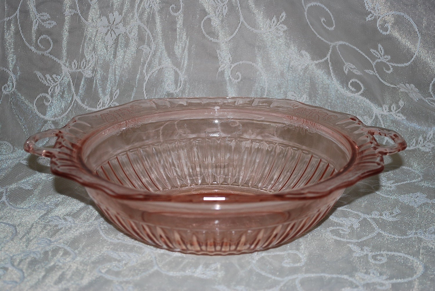 Pink Depression Glass Bowl Large Antique By