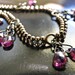 RESERVED Bracelet, AAA Deep Red Garnet Gemstones, Faceted Gems, Vintage Brass Chain, Antiqued, Stones