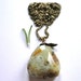 Pendant Gemstone Necklace, Rustic Agate Gemstone Necklace, Natural Stone, Vintage Brass Chain