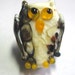 Owl FREE SHIPPING Lampwork Owl Focal Bead