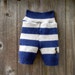 Upcycled Wool Shorties Soaker Cover Diaper Cover "LIL Sailor" Blue/Light Gray Stripes SMALL Kidsgogreen