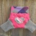 Upcycled Wool Shorties Soaker Cover Diaper Cover With Added Doubler Pink/Gray With Birdy Applique SMALL 3-6M Kidsgogreen