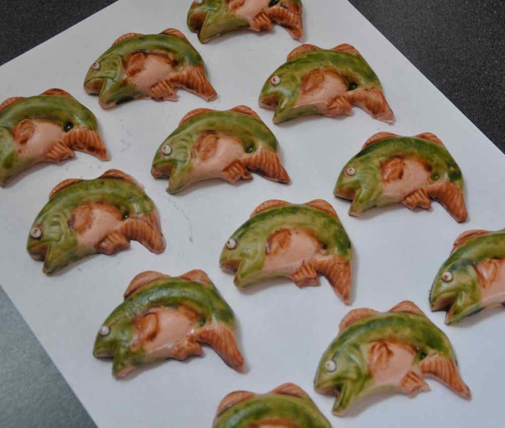 Bass Fish Fondant Cupcake or Cookie Toppers Edible 1 DOZEN