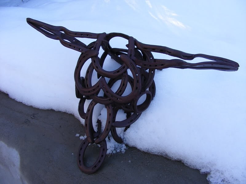 Horseshoe art, Horseshoe, Garden wall art