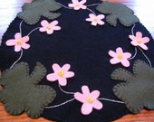 Shamrocks and Flowers Wool Candle Mat