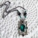 The Mayfair Heirloom Jewels - Emerald & Jet Vintage Silver Necklace