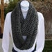 INFINITY LOOP SCARF..Solid Charcoal Grey Gray Winter Eternity Circle Cowl..Super-Soft, Bulky..Neck Warmer..Ready to Ship in 2 Days
